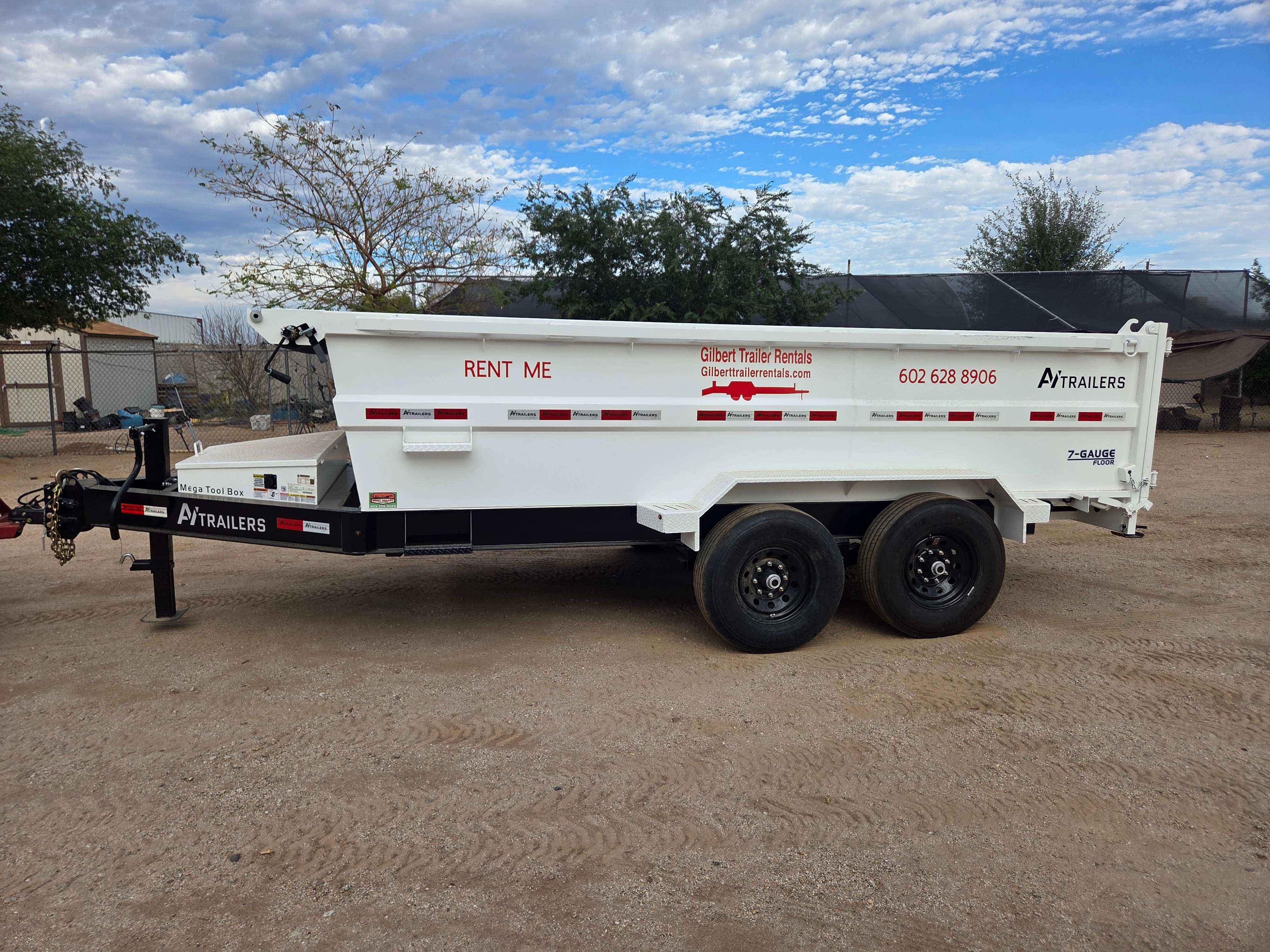 83" x 14' Dump Trailer rental in Gilbert AZ - 10,400 lbs capacity trailer available for rent